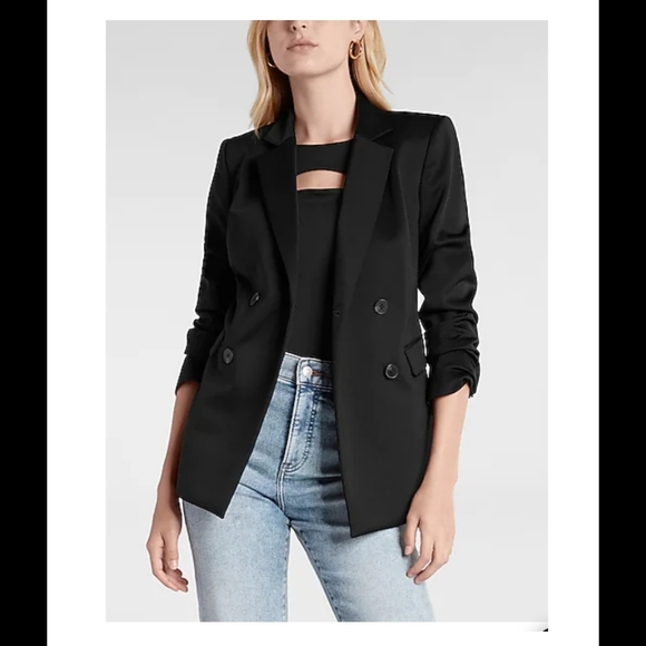 NWOT Express Super Soft Double Knit Double Breasted Blazer - Picture 2 of 10
